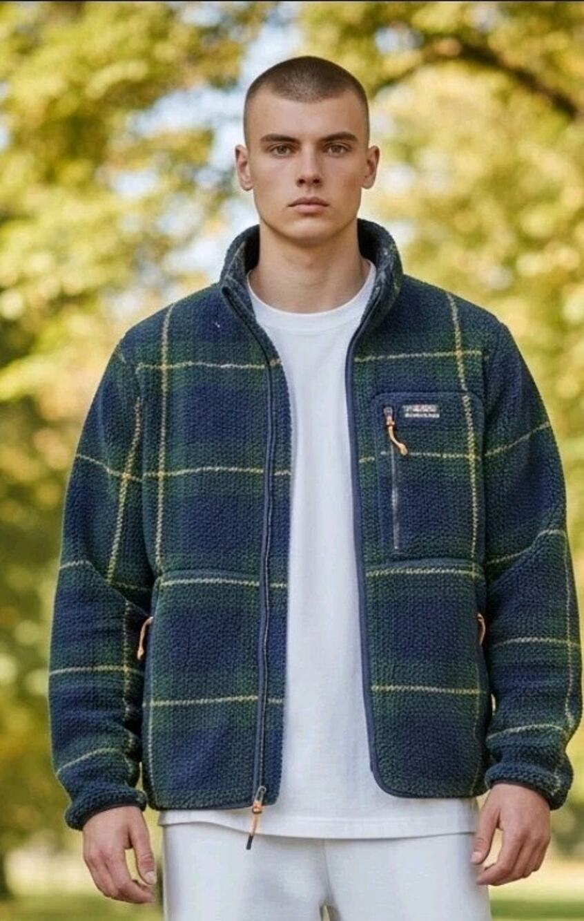 Sz Med Alpine Design men's full-zip sherpa fleece jacket